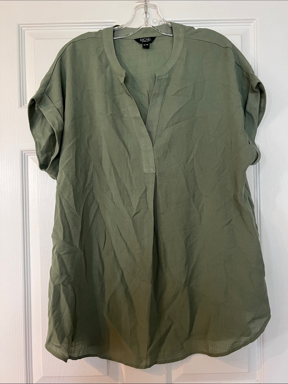 RACHEL Rachel Roy Olive Tunic with Split Neck